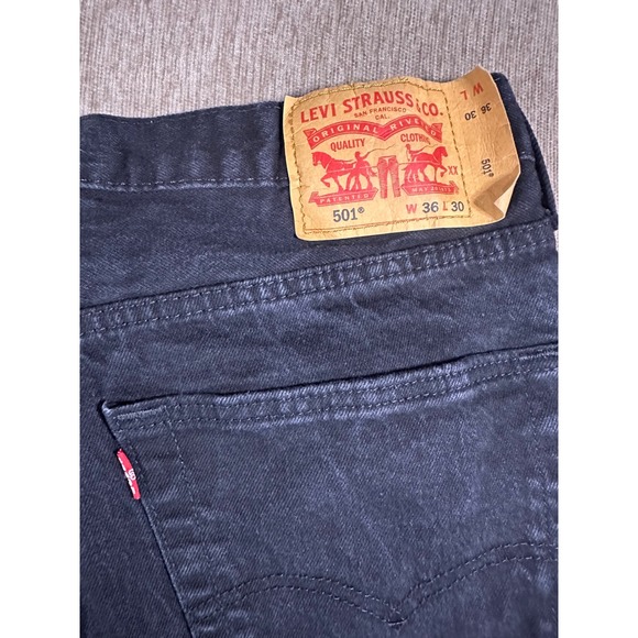 Levi's Other - Levis 501 Original Fit Mens Black Straight Leg Button Fly Denim Jeans 36x30